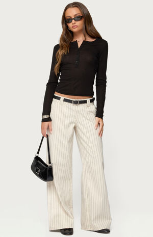 Nettie Ribbed Henley Top image number 5