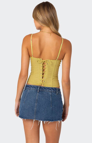 Avena Linen Look Lacey Corset image number 5