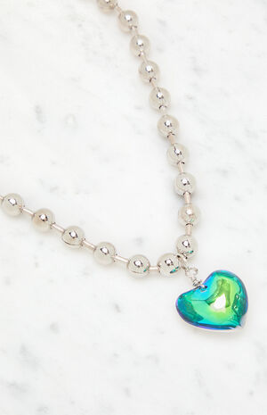 Heart Ball Bead Chain Necklace image number 2