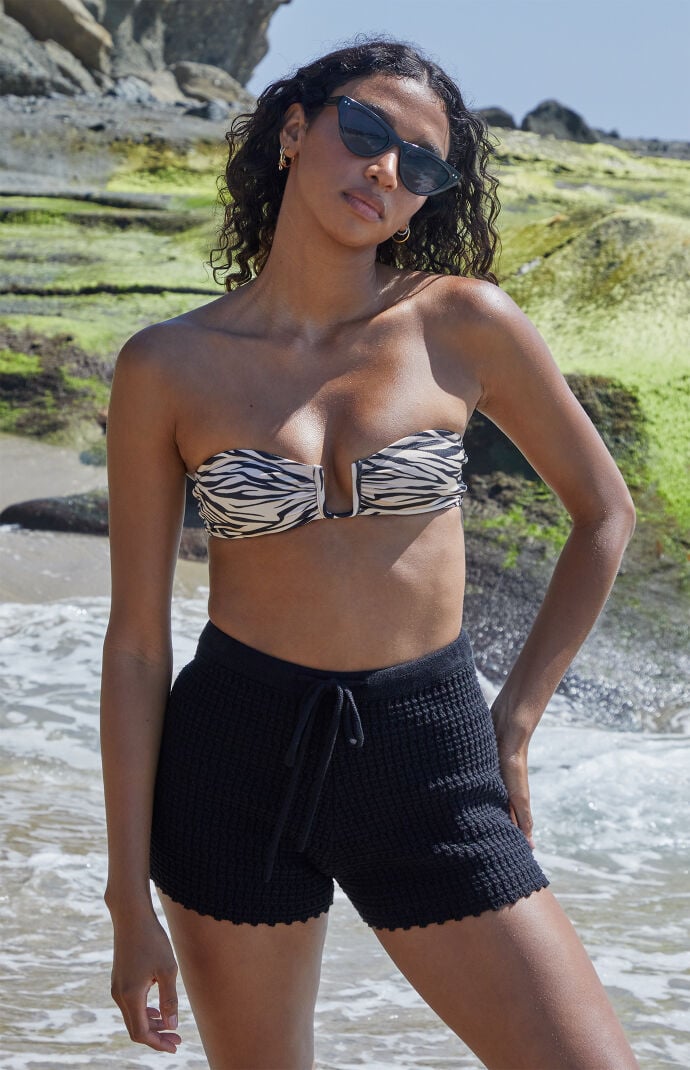 Pacsun Animal Mira Shine Bandeau Bikini Top