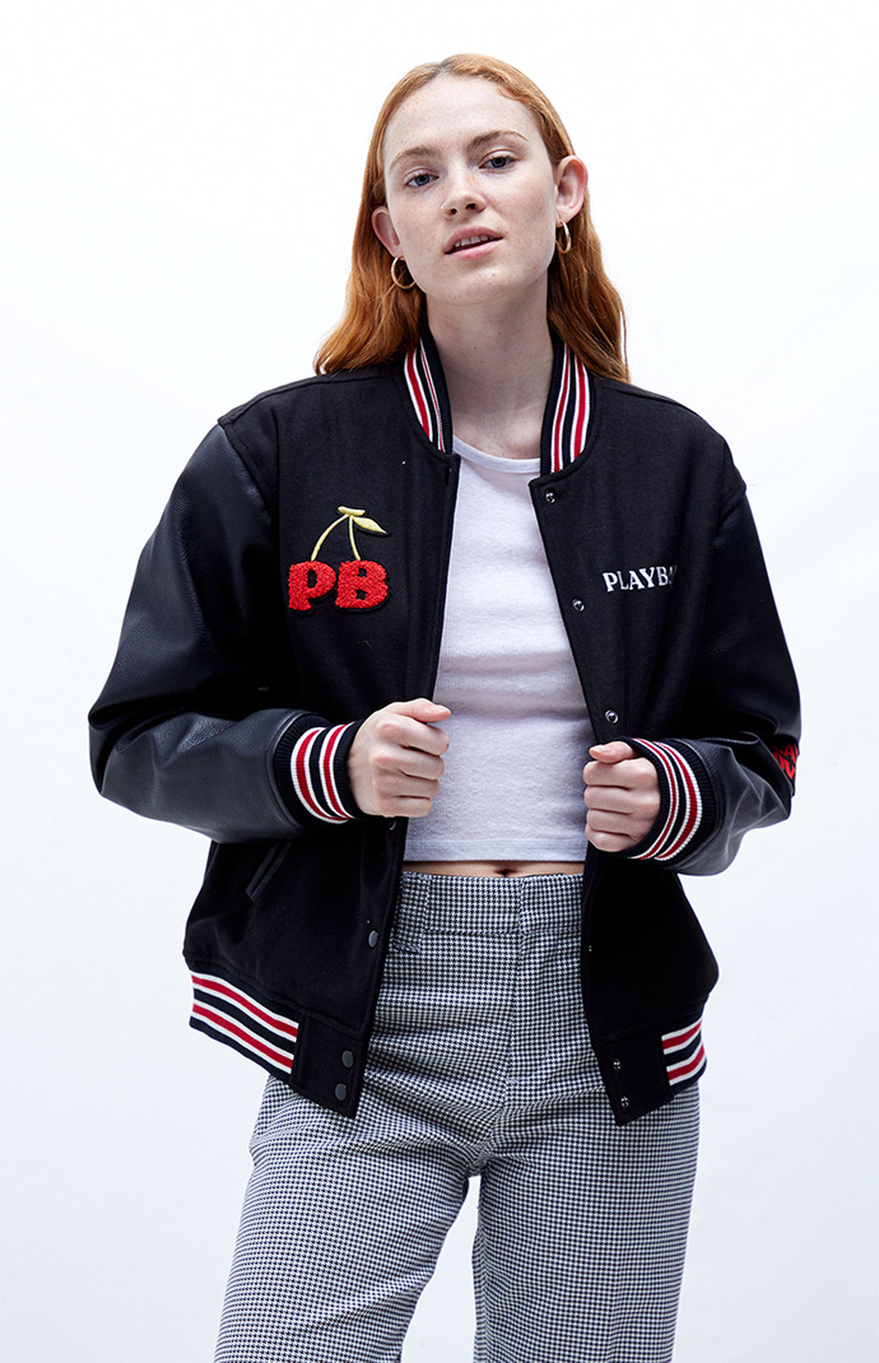 Playboy By PacSun Love Club Letterman Bomber Jacket PacSun
