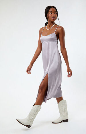 Satin Bustier Midi Dress image number 2