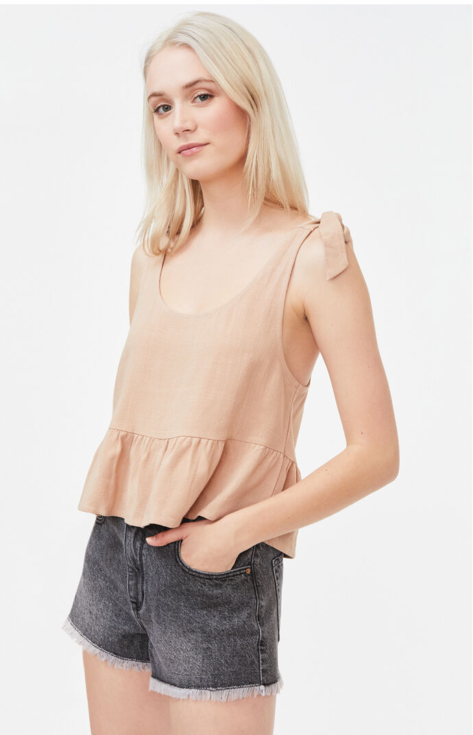 Tie Strap Babydoll Tank Top