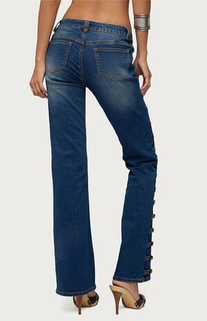 Button Loop Low Rise Bootcut Jeans image number 3