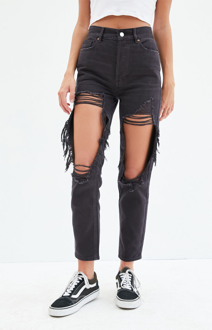 ultra high waisted black jeans