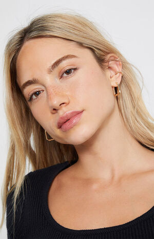 x PacSun 2 Pack Double Square Hoop Earrings image number 1