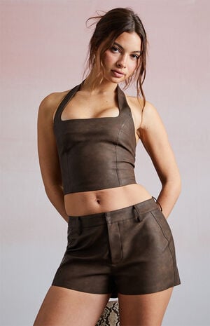 Faux Leather Shorts image number 3