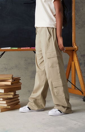Tan Baggy Cargo Pants image number 3