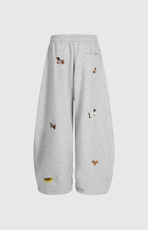 Embroidered Dog Barrel Sweatpants image number 5