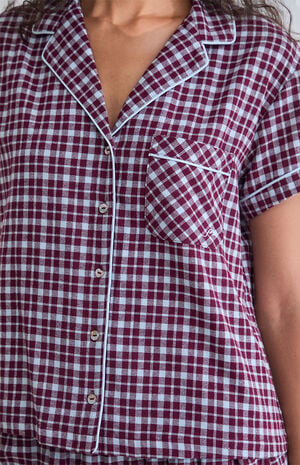 Flannel Short Sleeve Pajama Shirt image number 5