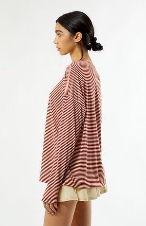 Kasey Striped Cozy Oversized Long Sleeve Top image number 3