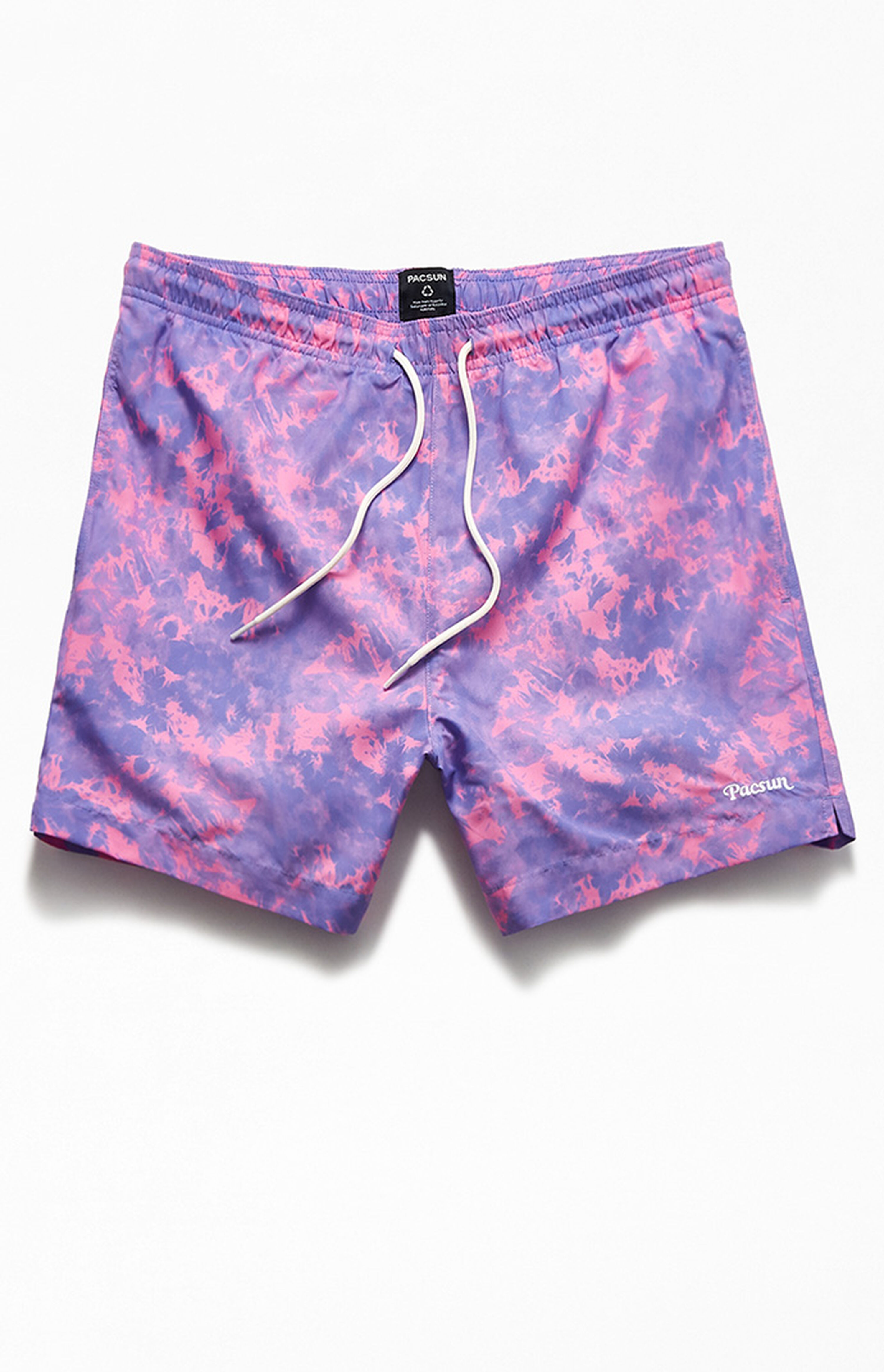 PacSun Recycled Acid Wash 15" Swim Trunks