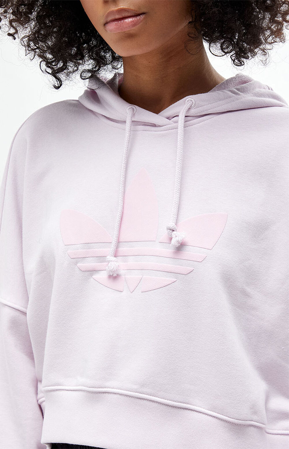 adidas Light Pink '80s Cropped Hoodie PacSun