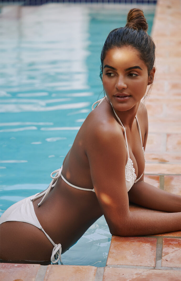 Cream Reese Triangle Bikini Top