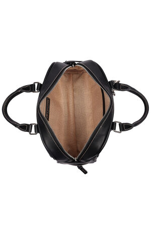 Black Brooks Smooth Belted Sachel bag image number 7