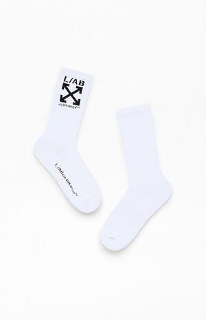 3 Pack White Clamp Arrows Crew Socks image number 3