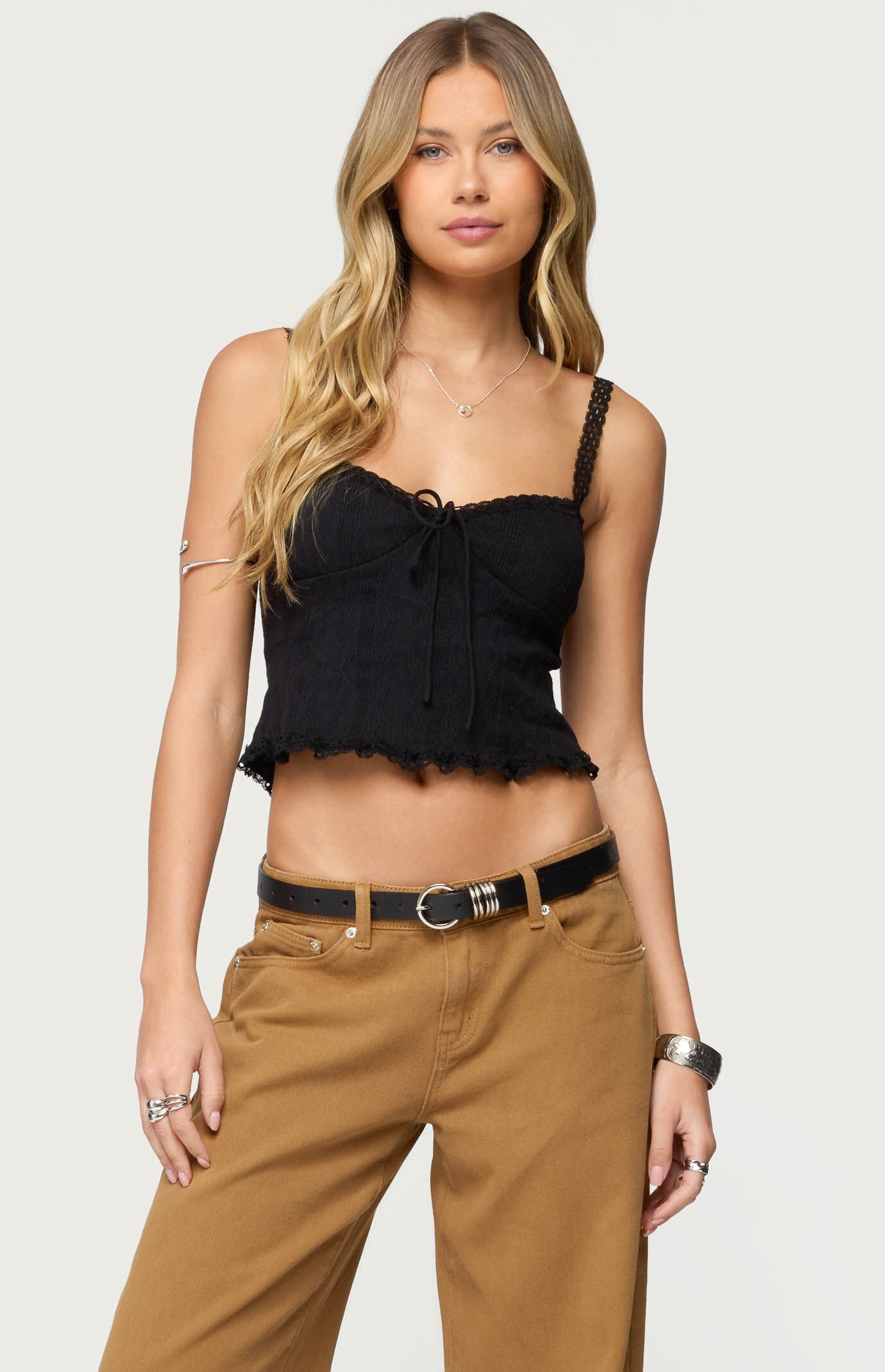 Edikted Lacey Knit Tank Top