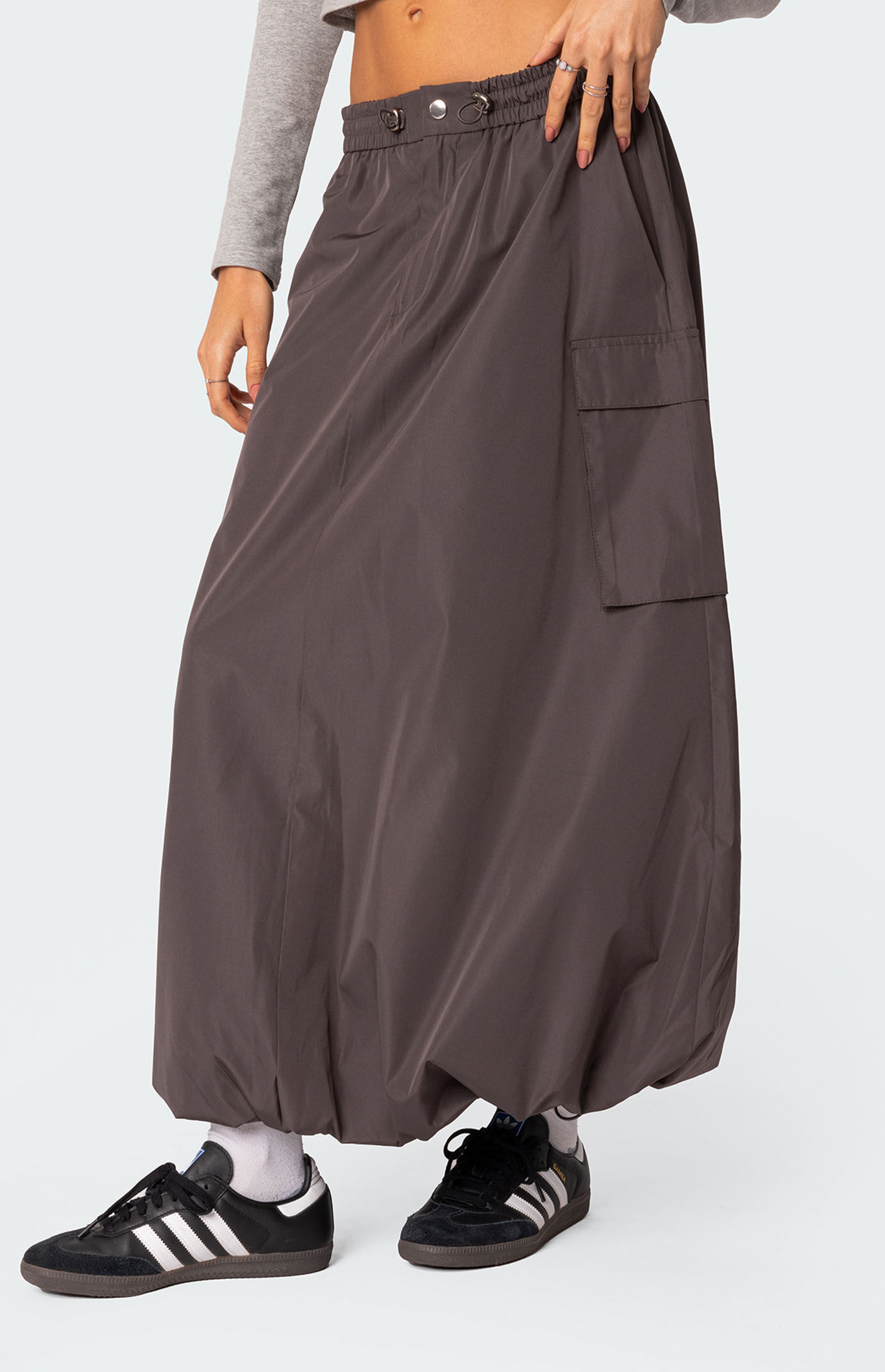 Tシャツ・カットソー placestudio Piping Track Cargo Bag Team Nylon Maxi Long Skir Edikted Bubble Cargo Nylon Maxi Skirt | PacSun