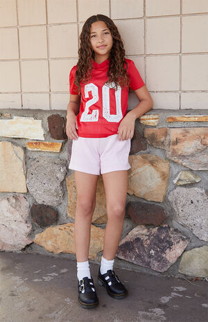 20 Red Mesh Soccer Jersey image number 4