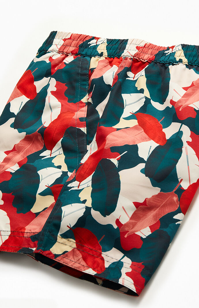 Multicolor Leaf 15" Swim Trunks