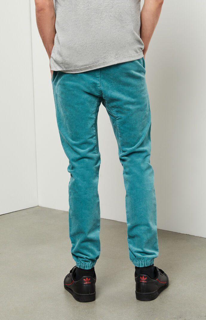Teal Basic Corduroy Jogger Pants