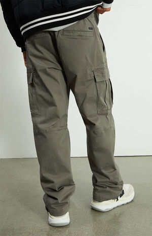 Gray Cotton Baggy Cargo Pants image number 4