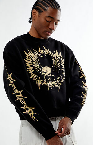 Barbed Wings Cropped Crew Neck Sweatshirt image number 2