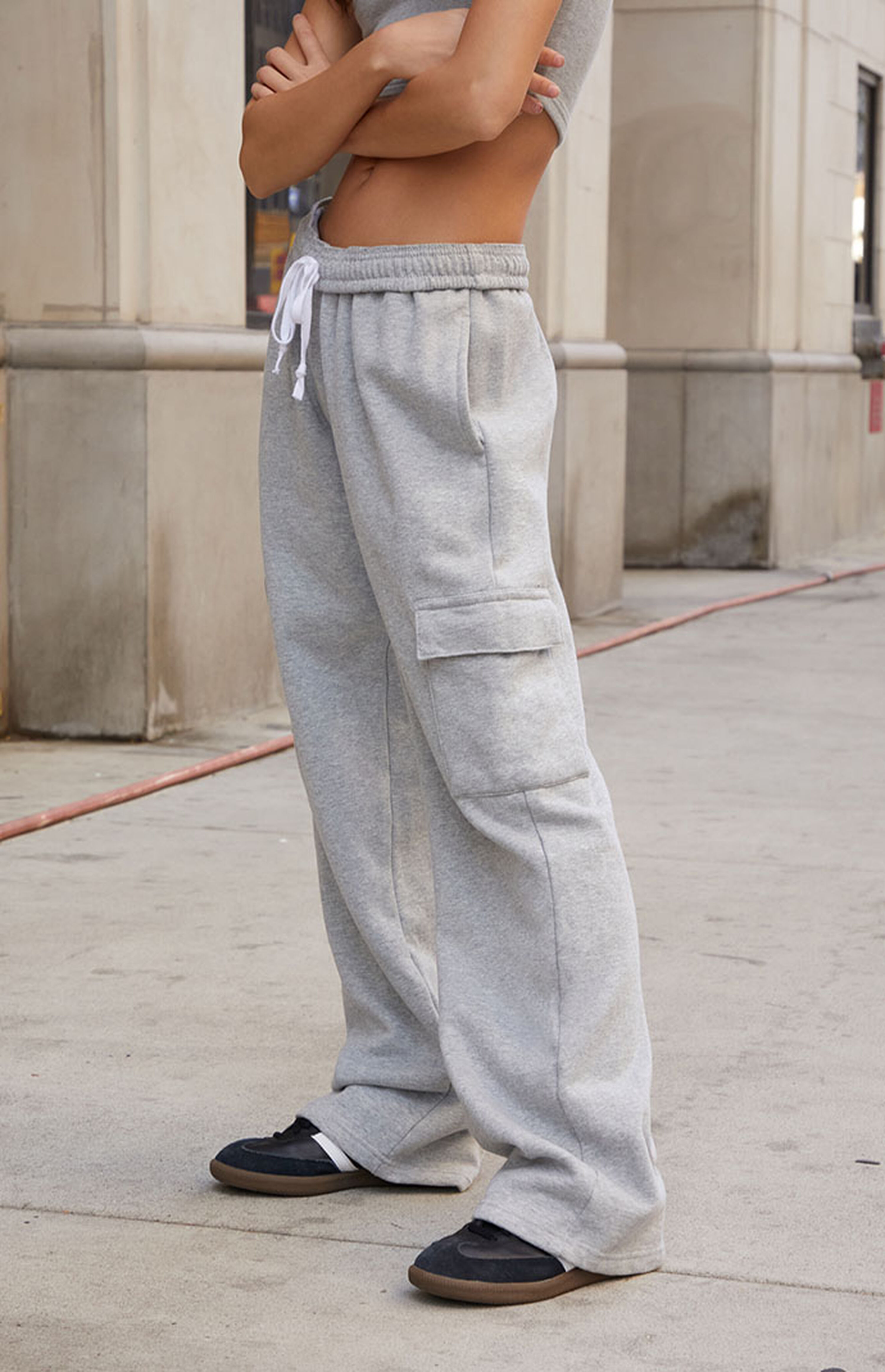 Heather Grey Zip Up & Cargo Pants Set