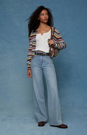 Madison High Waisted Girlfriend Jeans Light Blue image number 1