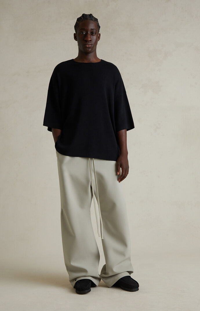 Fear of God ESSENTIALS Jet Black Merino Wool Short Sleeve Knit T