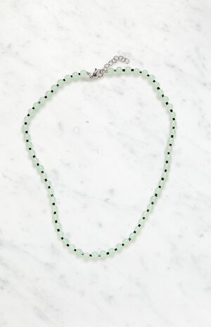 Green Black Beaded Necklace