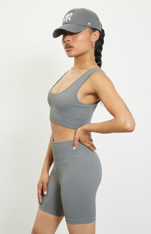 Active Seamless Ribbed Biker Shorts image number 3