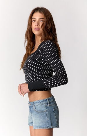 Jamie Low Rise Jean Micro Shorts Light Blue image number 3