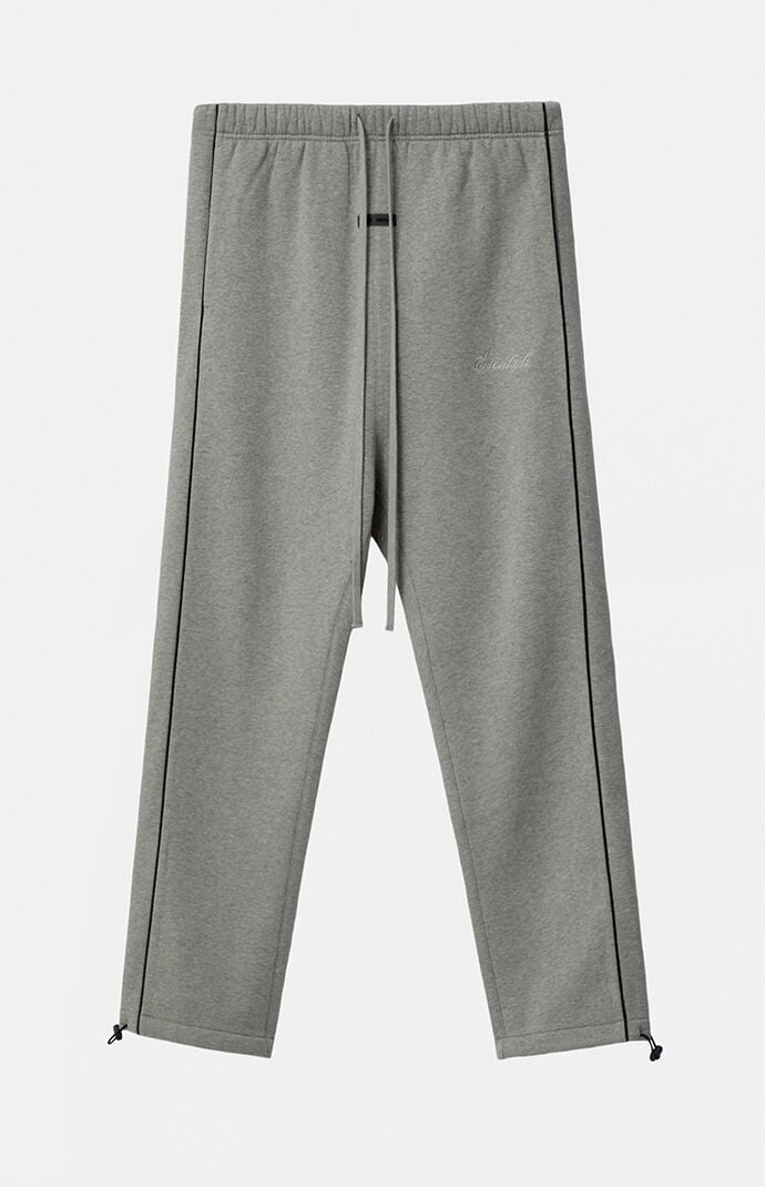 Fear of God ESSENTIALS Concrete Heather & Black Relaxed Fleece Sweatpants