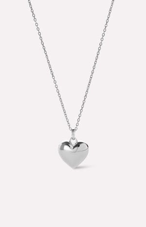 Lev Small Silver Heart Necklace image number 1
