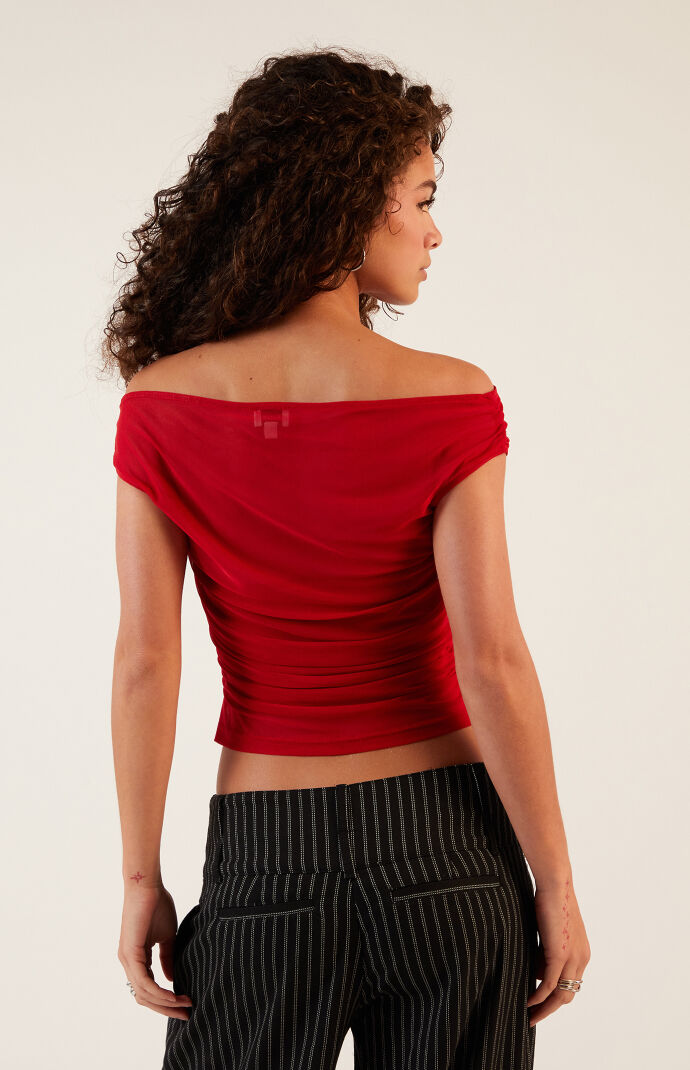 LA Hearts Mesh Off-The-Shoulder Top | PacSun