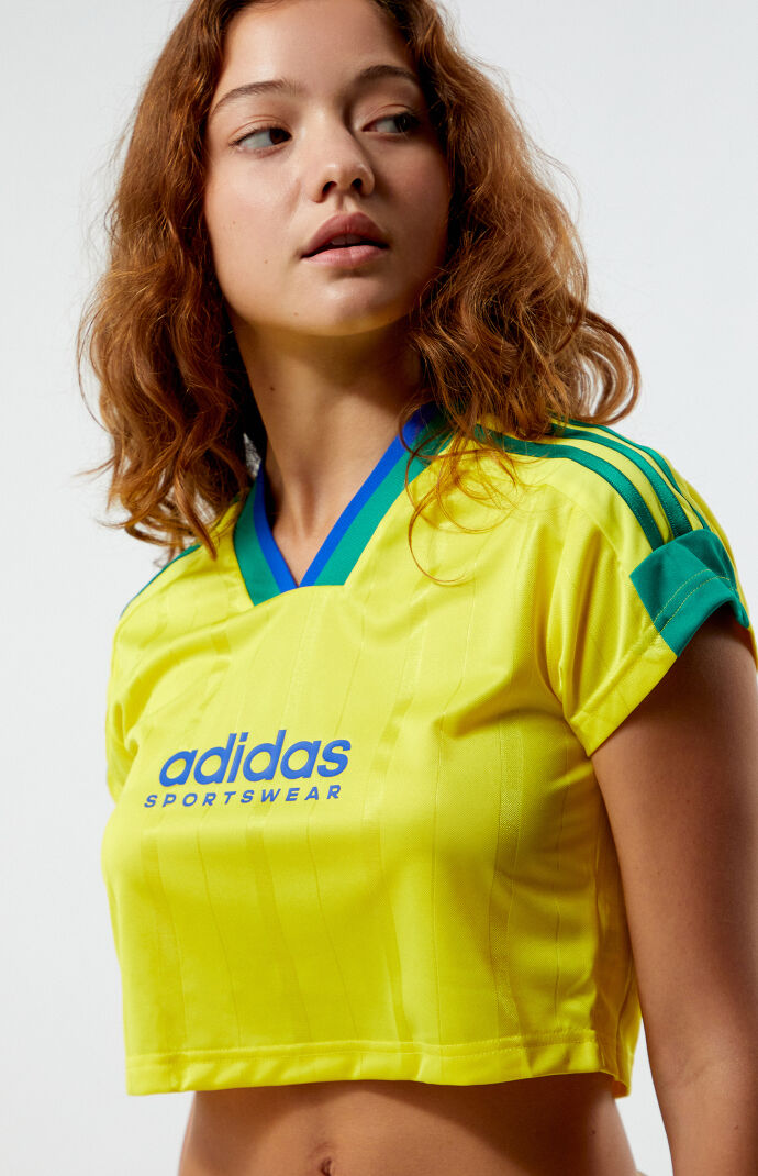 Adidas yellow crop top new arrivals