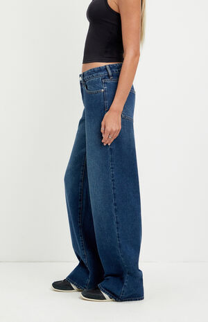 Casey Low Rise Baggy Jeans Dark Indigo Wash image number 3