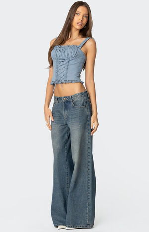 Juliet Ruched Lace Up Corset image number 4