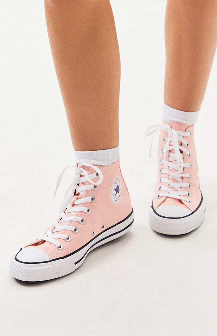 peach converse high tops