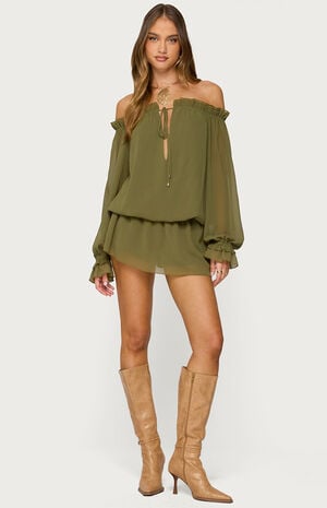 Delphine Off Shoulder Chiffon Romper image number 4