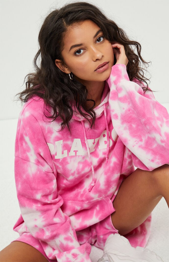 Pink tie dye playboy hoodie shop