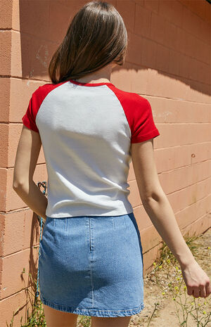White & Red Belle Colorblock T-Shirt image number 3