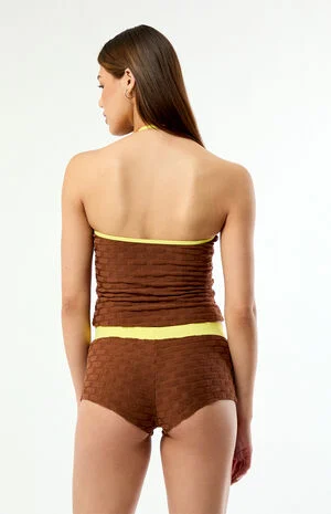 Brown Textured Margo Tank Bikini Top image number 4