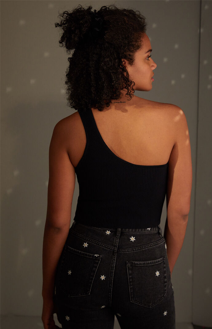 One Shoulder Sweater Tank Top