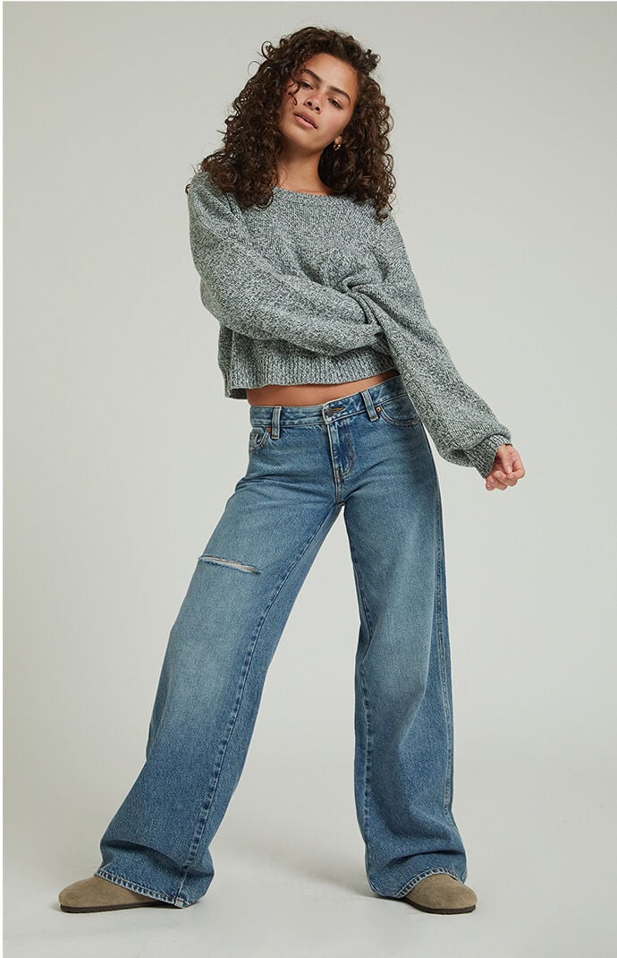 Image: Medium Indigo Low Rise Baggy Jeans