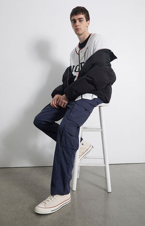 Navy Loose Cargo Pants image number 1