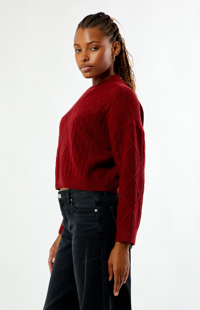 LA Hearts Cable Knit Cozy Crew Neck Sweater | Pacsun