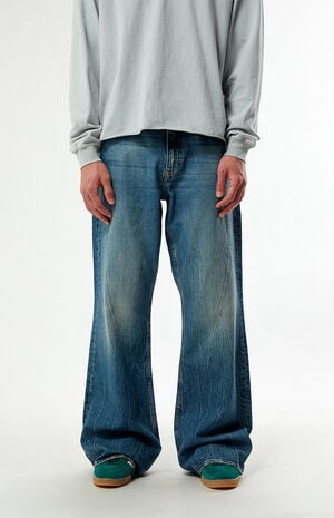 Tinted&nbsp;Stretch&nbsp;Medium Blue Bootcut Jeans&nbsp; image number 1