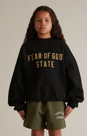 Kids Black Fleece Crew Neck Sweatshirt image number 2